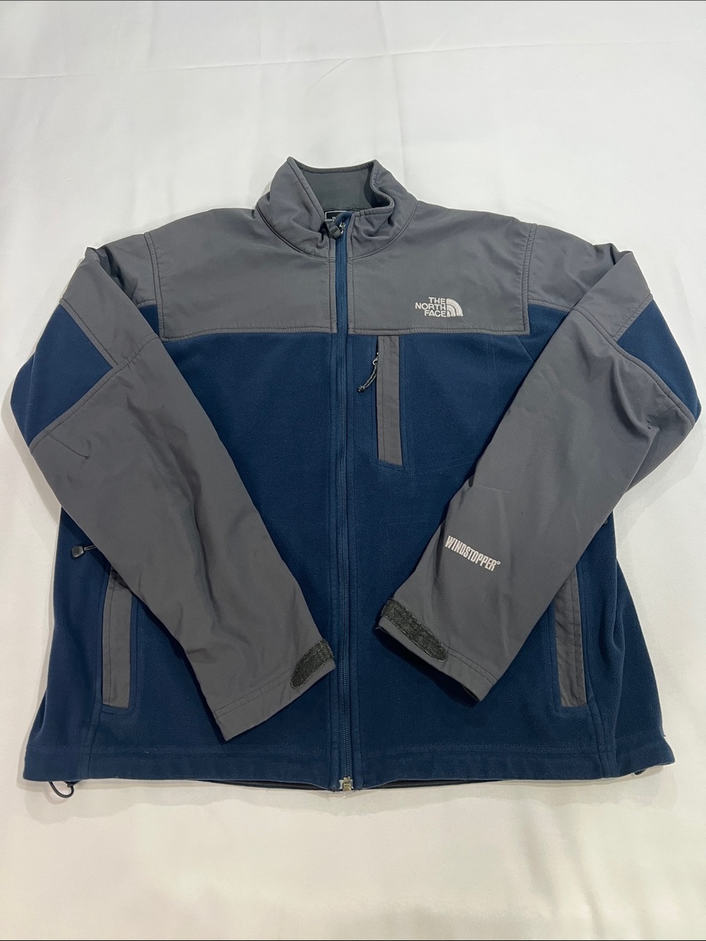 The North Face Men's Two-Tone Navy and Gray Windstopper Jacket Size Large